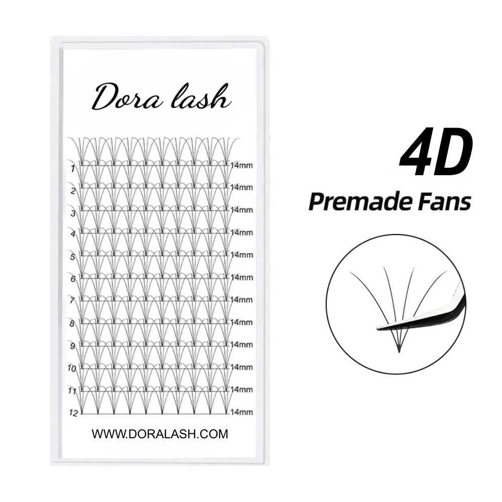 4D Premade Fans Short Stem Lashes