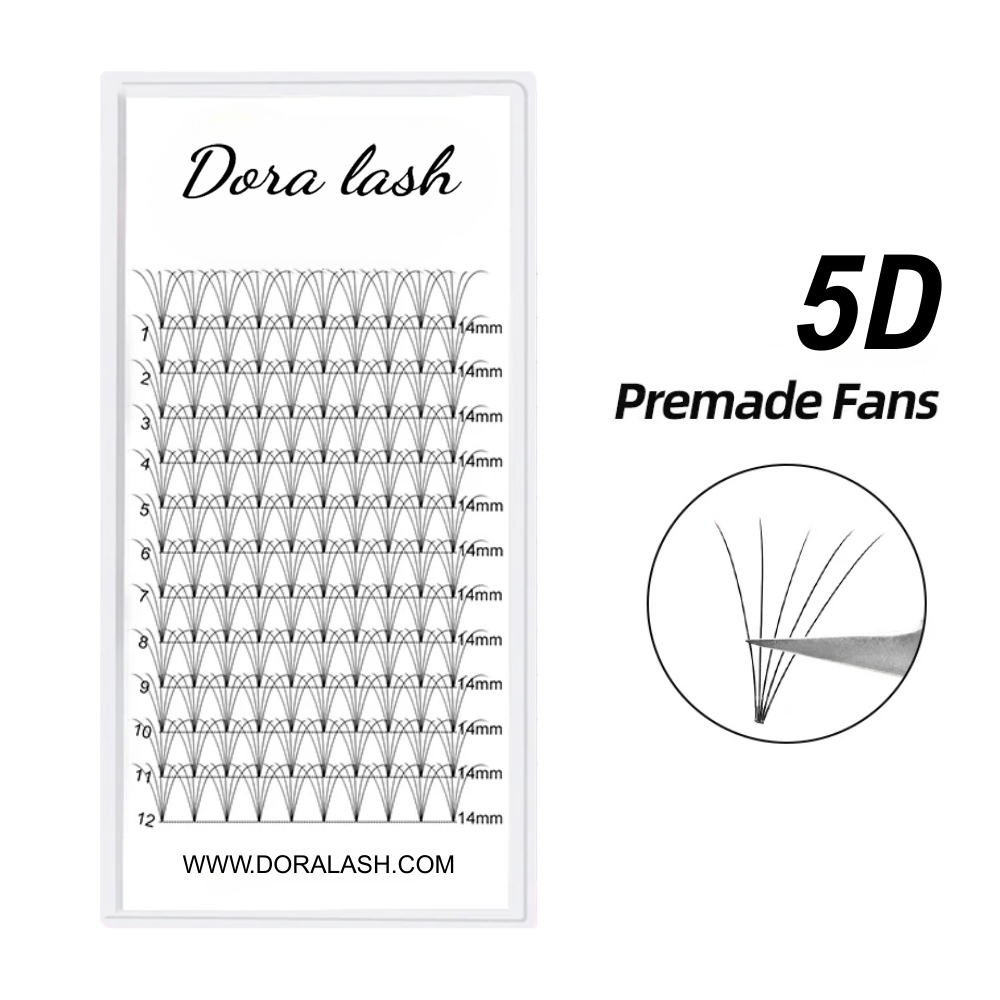 5D Premade Fans Short Stem Lashes