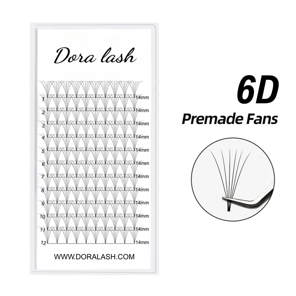 6D Premade Fans Short Stem Lashes