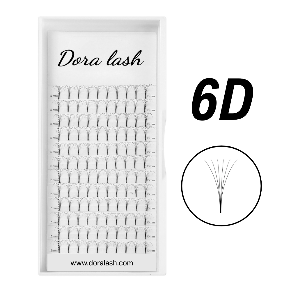 6D Premade Fans Long Stem Lashes