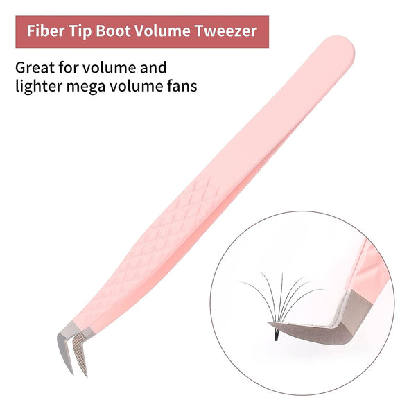 Fiber Tip Boot Volume Tweezers