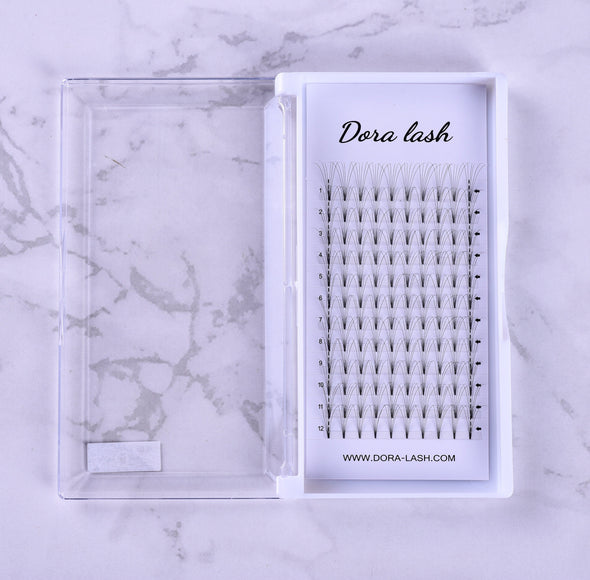 DORA SHORT STEM PREMADE FANS 0.10 C CURL - DORA LASH