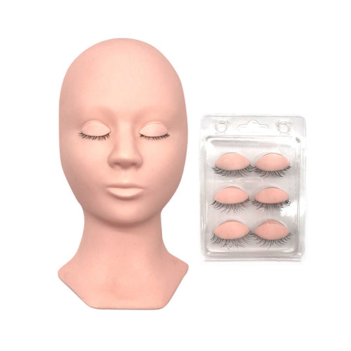 Mannequin Head with 3 pairs Replacement Eyelids - DORA LASH